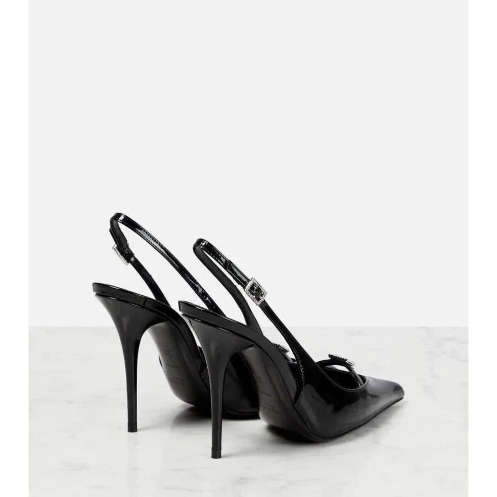Saint Laurent Luna 105 Patent Leather Slingback Pumps $1,150 - Size 36 / US 6 - Picture 7 of 16